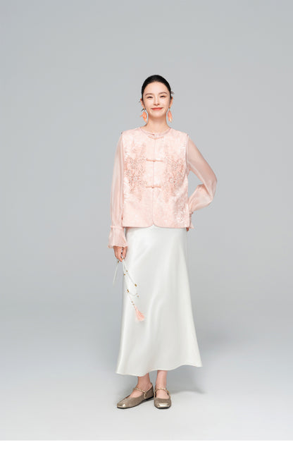 Sophisticated Sleeveless Retro Silk Vest