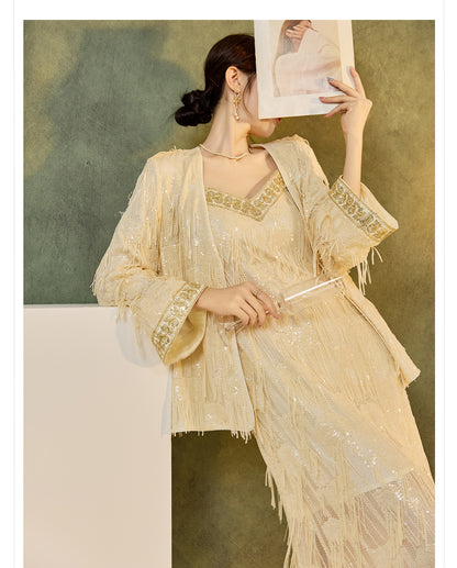 Autumn High-End Embroidered Tassel Cardigan | New Chinese Style Top