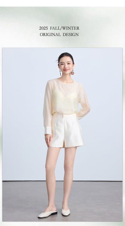 Elegant Round Neck Women's Blouse