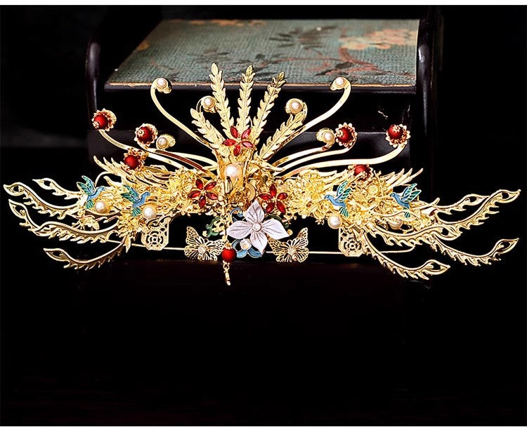 Xiuhe Clothing Phoenix Crown Xiapai Bride Dragon Phoenix Gown Headwear