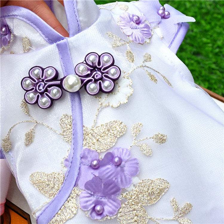 New Chinese Style Pet Cheongsam for Cats and Dogs Spring Summer
