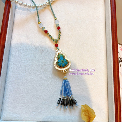 Song Brocade Gourd Pendant | Elegant Chinese Style Peace Amulet Accessory