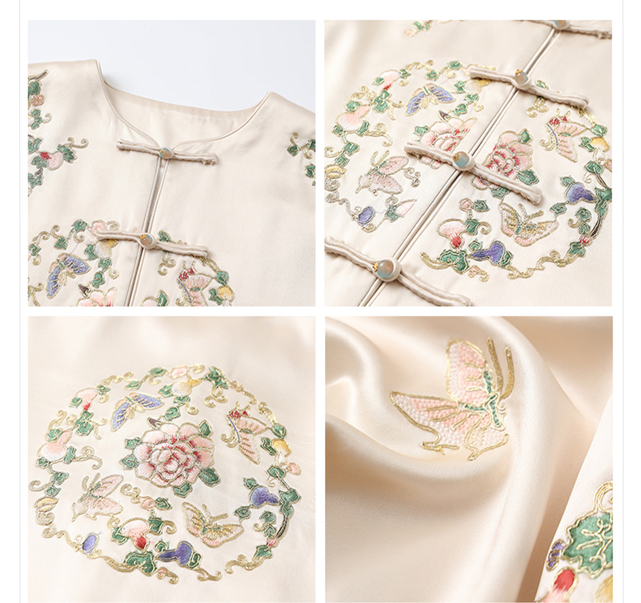 2026 Autumn New Chinese Style Printed Embroidered Acetate Coat for Women