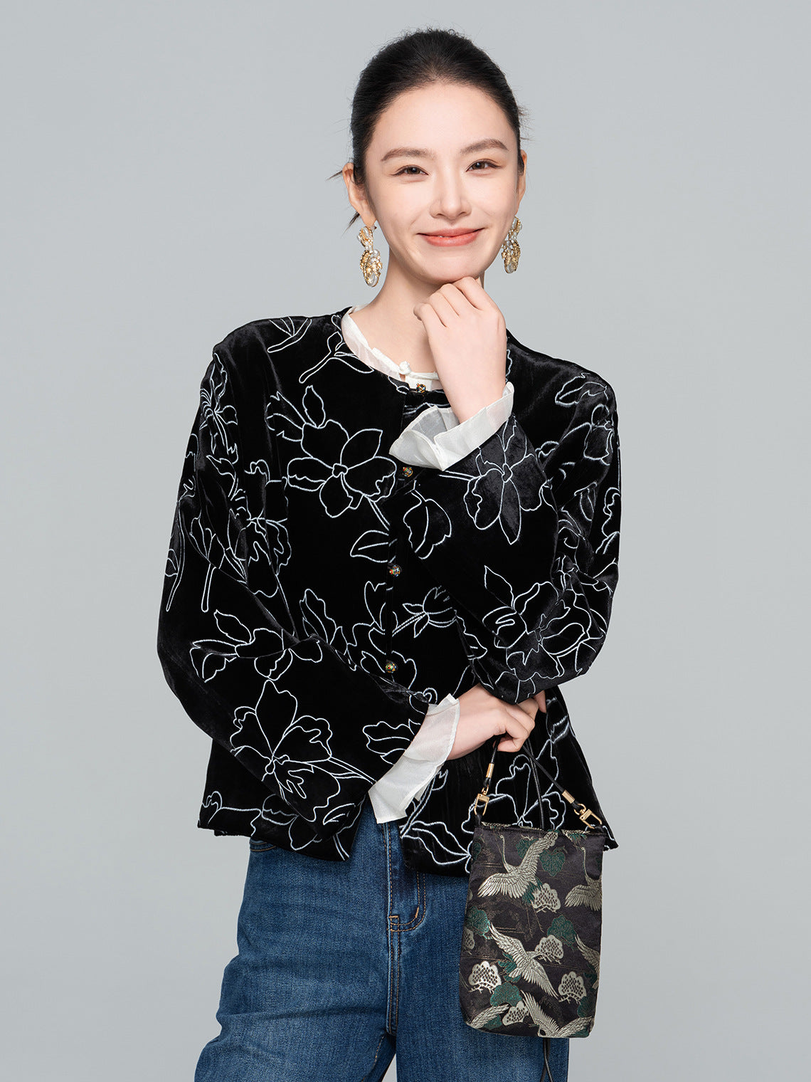 Retro National Style Light Velvet Jacket