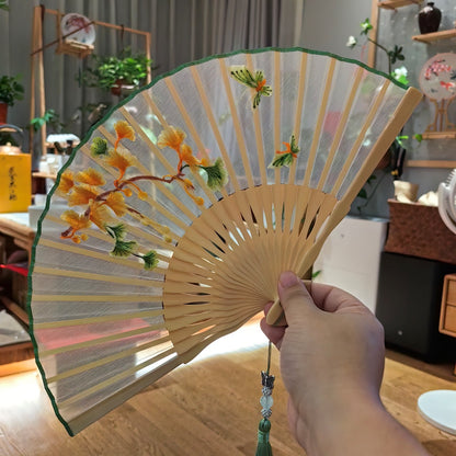 Handmade Suzhou Embroidery Folding Fan — Chinese Style Craft Gift