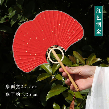 Handmade Ginkgo Leaf Xuan Paper Round Fan — Classical Chinese Style