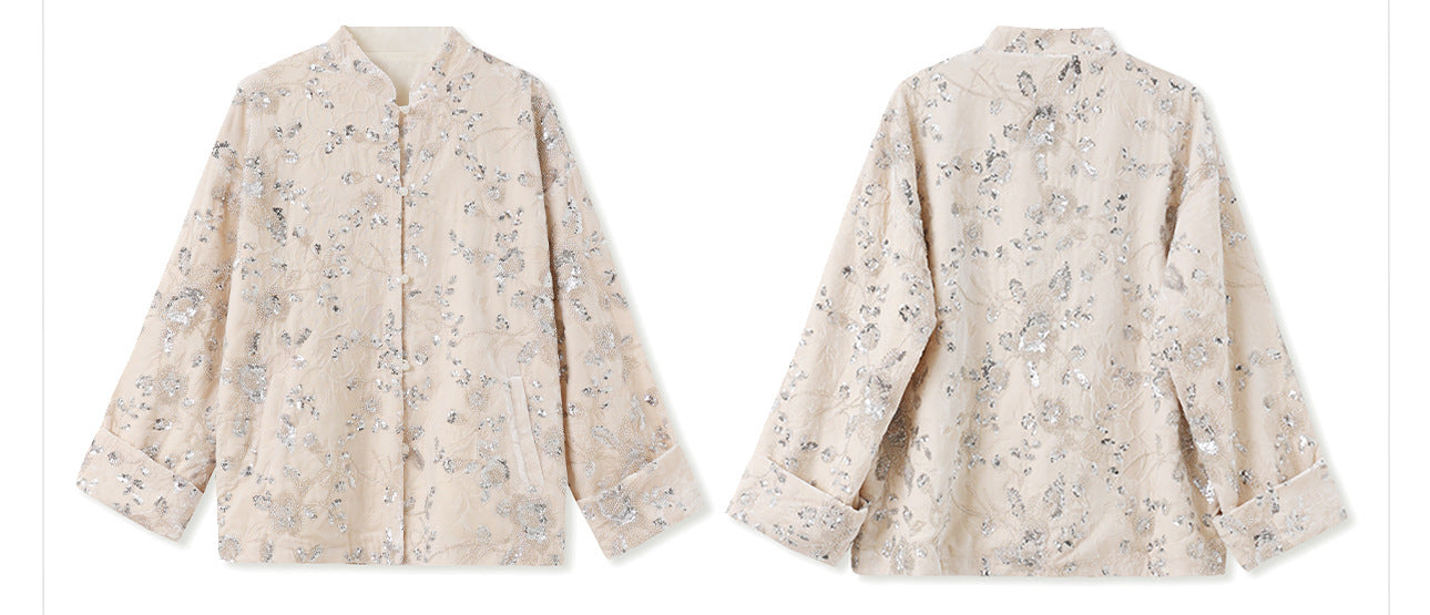 2026 Spring New Chinese Beaded Rayon Elegant Youthful Jacket