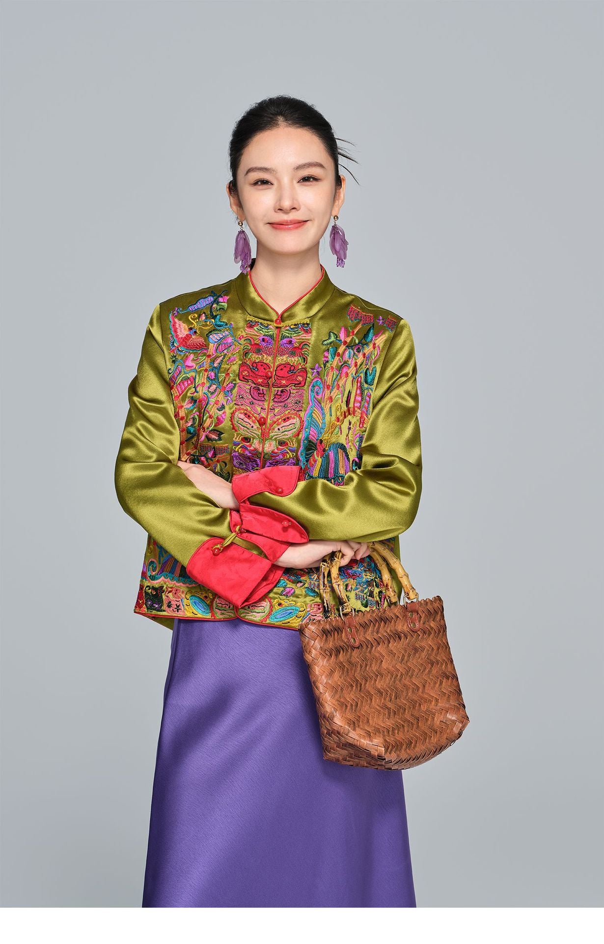 Stylish Embroidered Acetate Jacket