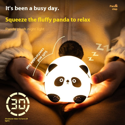 Furry Fun Panda Lamp USB Night Light Cute Bedside Gift Lamp