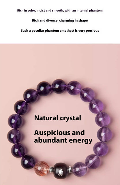 Natural Amethyst Nine-Purple Fire Bracelet — Lucky Exam Charm for Women