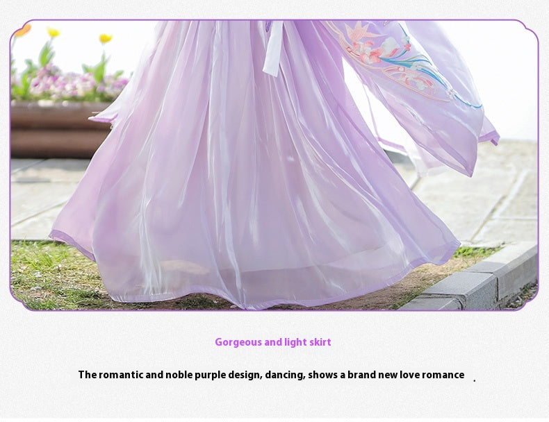 Oriental Ancient Hanfu — Restored Fairy Purple Spring Summer Set