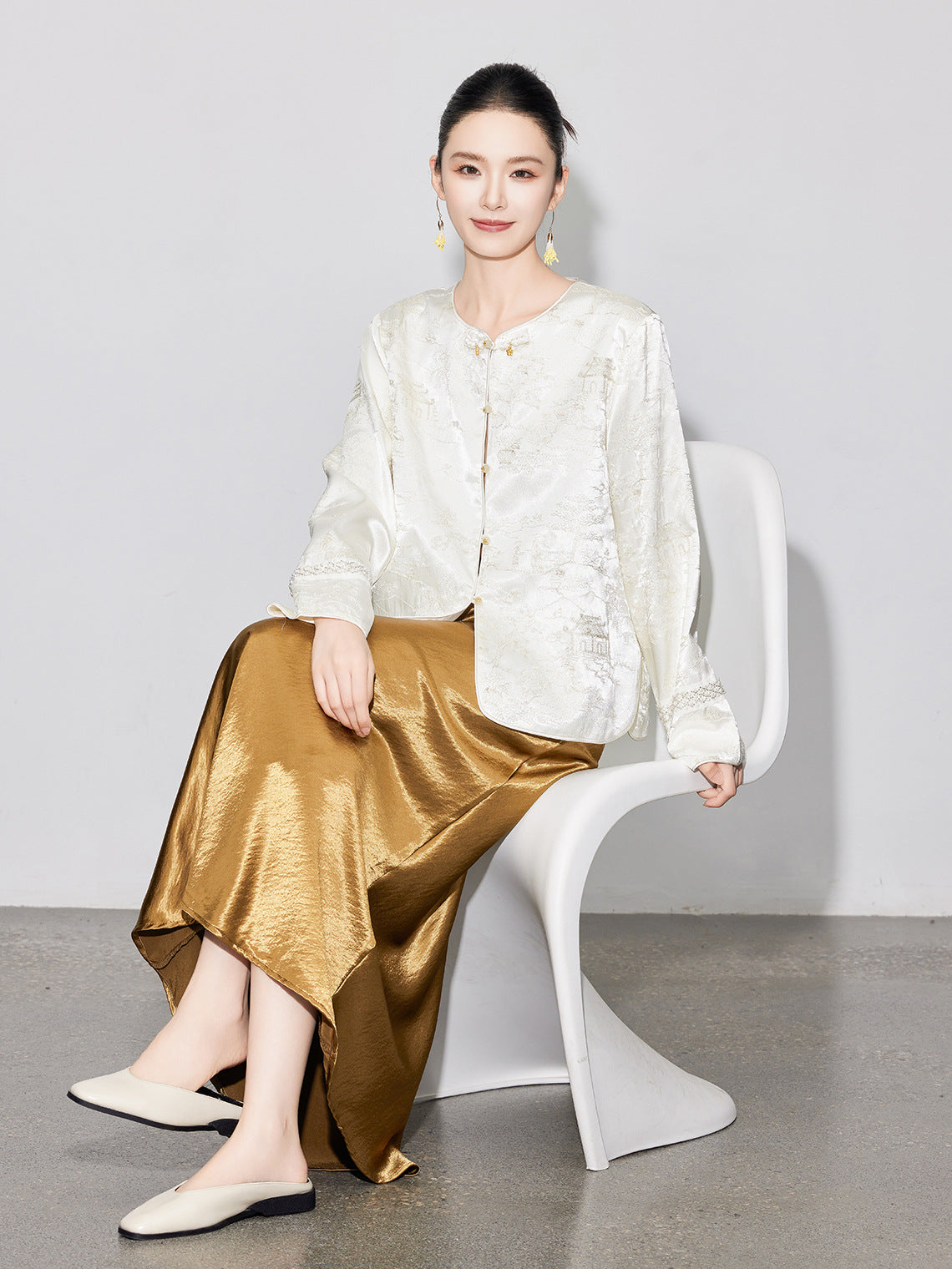 Elegant Satin Midi Mermaid Skirt, Slimming Design