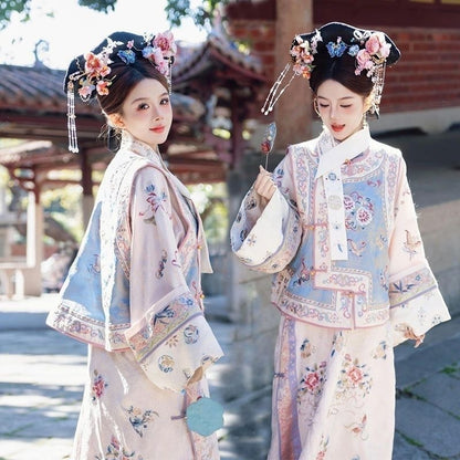 Qing Dynasty Princess Hanfu Gege Outfit – Palace Cheongsam Two-Piece Set