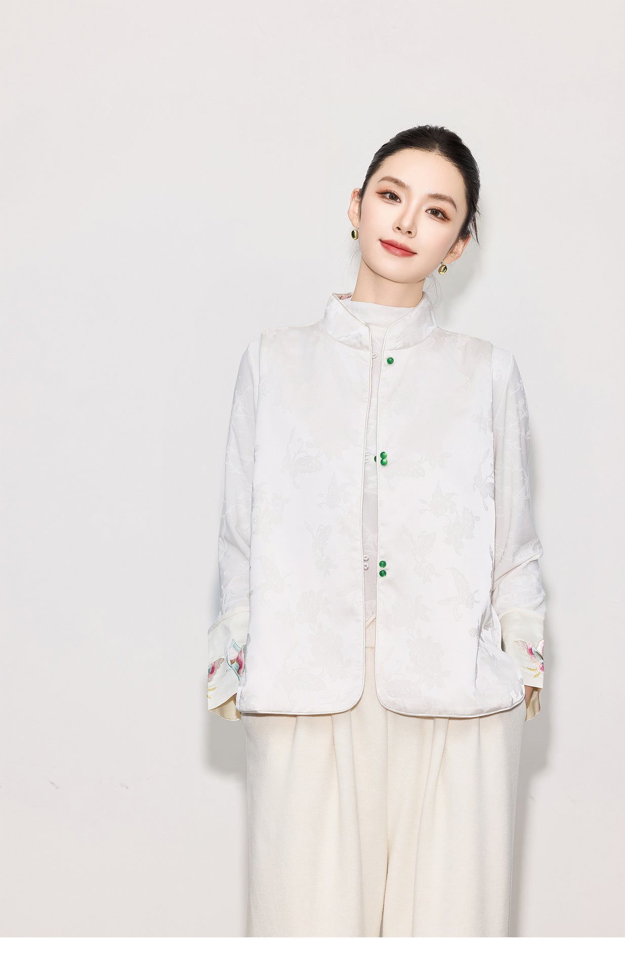 High-End Elegant Jacquard Vest Top for Women