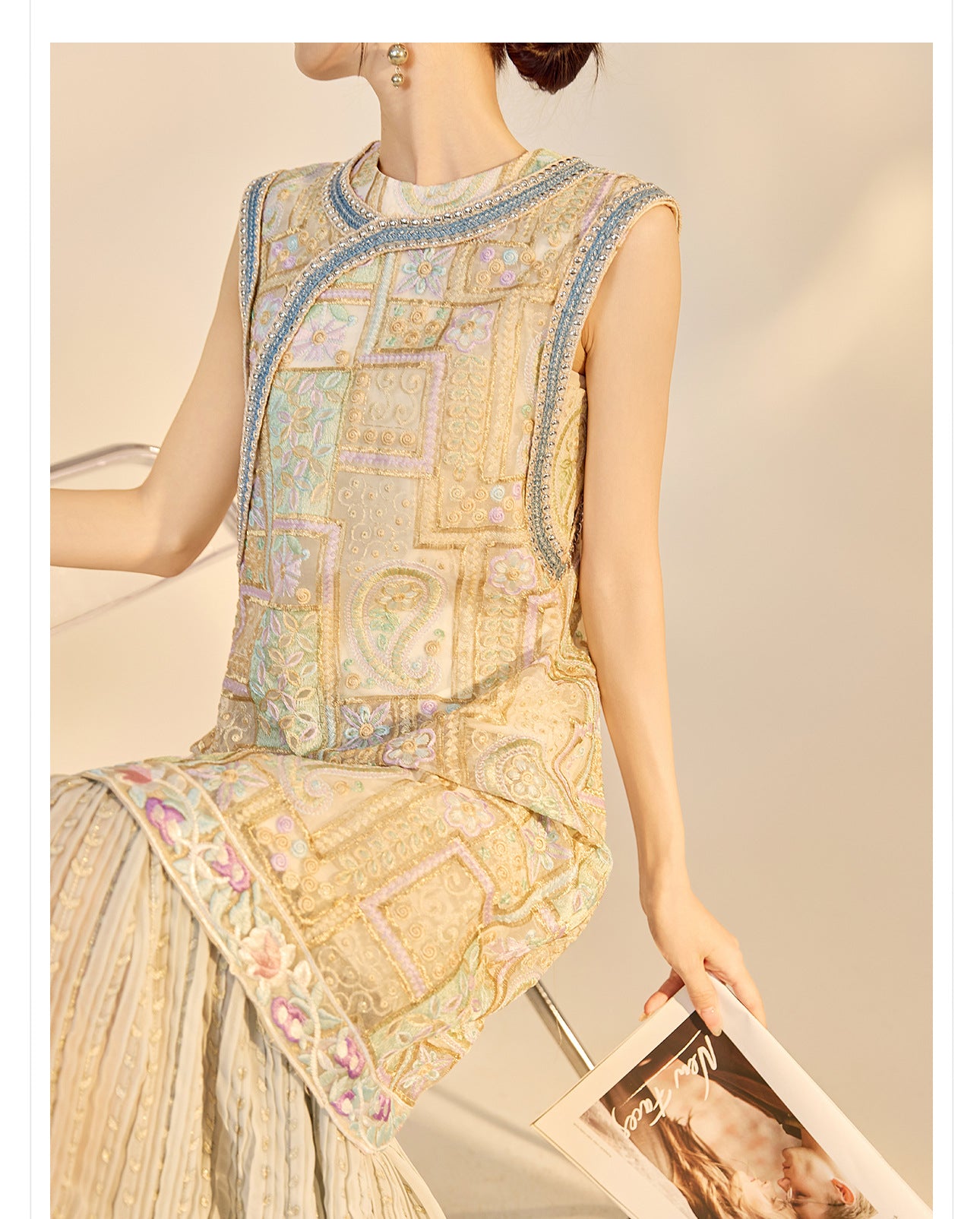 High-End Summer Dress for Women |New Chinese Style Embroidered Long Dress