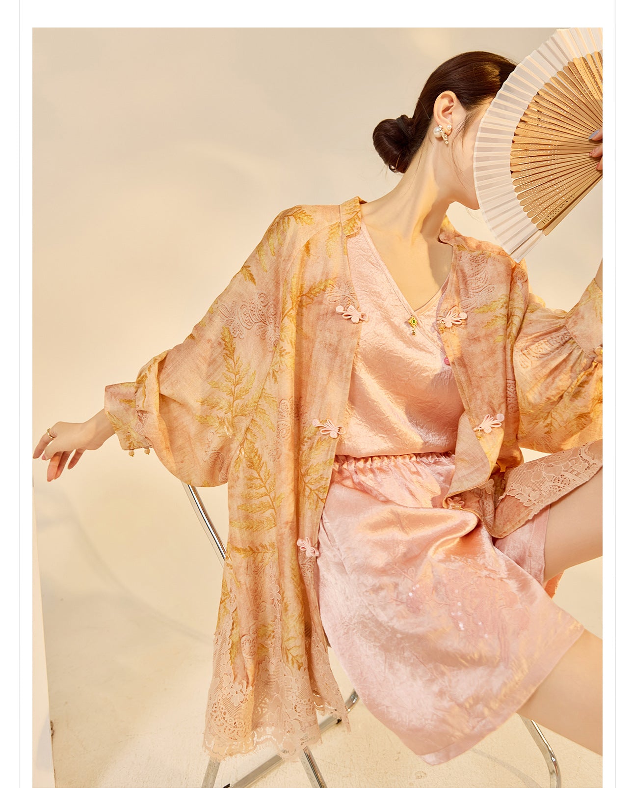 Autumn Chinese Style Lace Patchwork Shirt | Slim Embroidered V-Collar Top