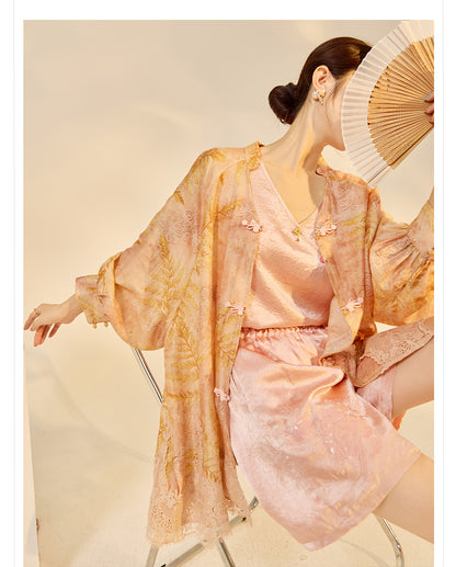 Autumn Chinese Style Lace Patchwork Shirt | Slim Embroidered V-Collar Top