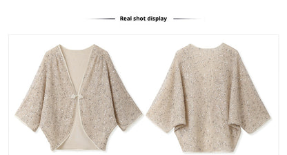 Autumn New Chinese Sequin Embroidered High-End Coat Dress Set