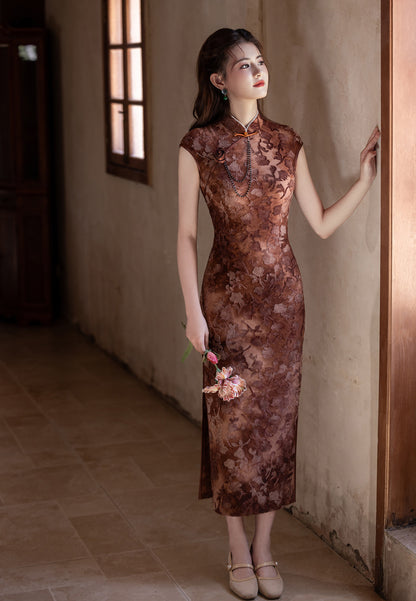 New Chinese Style Cheongsam – Blue Elegant Daily Dress