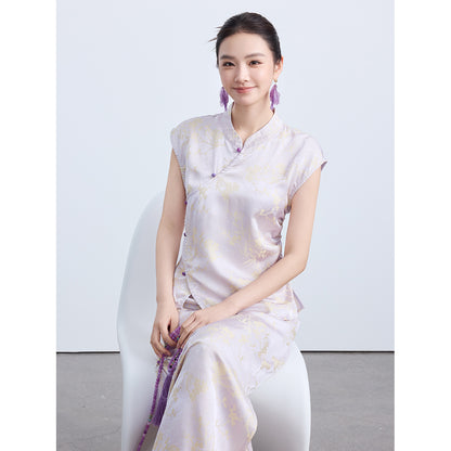High-End Waist-Cinching Jacquard Top with Asymmetrical Collar