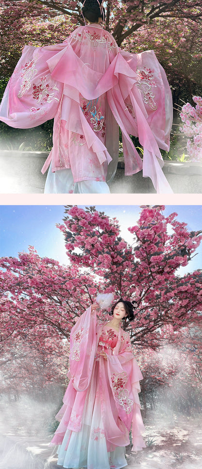 Oriental Ancient Hanfu Costume — Heavy Embroidery Summer Outfit