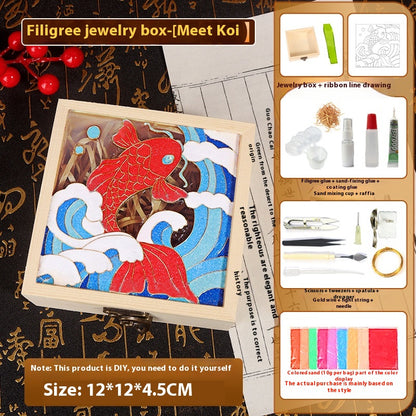 Handmade Cloisonné Enamel Jewelry Box DIY Kit — Chinese Style Craft Gift Set