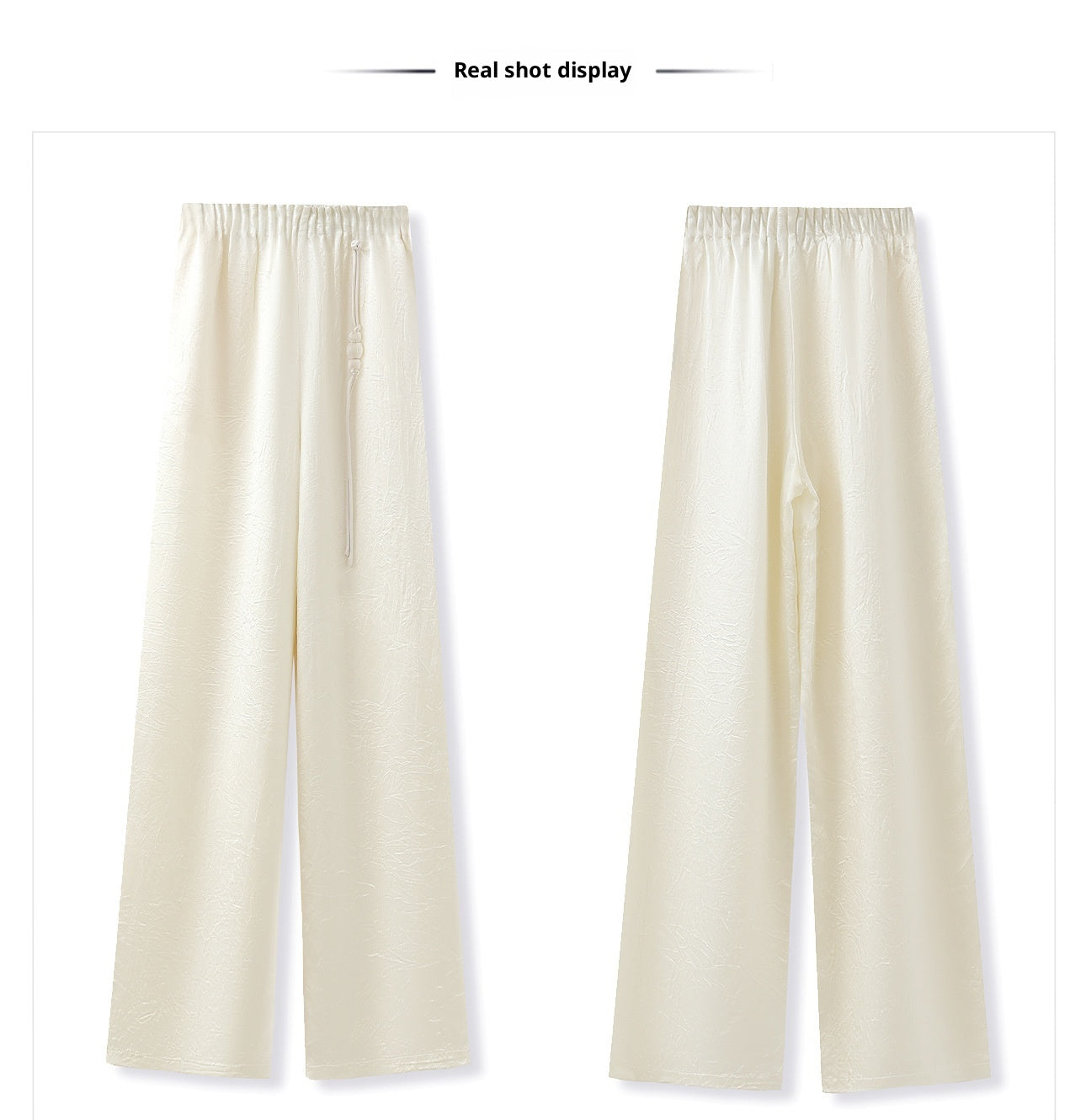 New Chinese Style High-Waist Wide-Leg Acetate Pants for Women