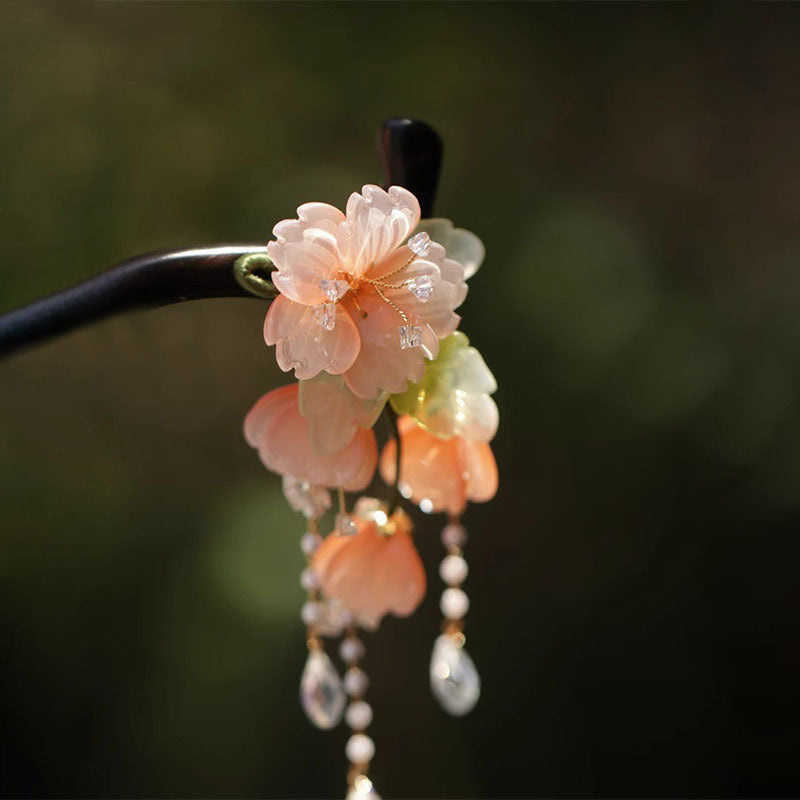 National Style Cheongsam Hairpin Women Hanfu Wooden Tassel Hair Accessory