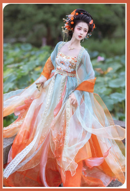 Koi Spirit Hanfu Costume — Qi Chest Skirt & National Style Summer Dress
