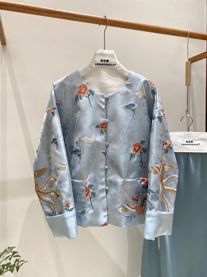 Elegant Loose Embroidered Jacket