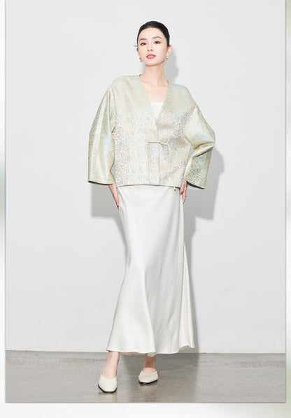 Stylish Autumn Jacquard Collar Blouse for Women