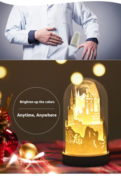 DIY 3D Paper Carving Lamp Handmade Panoramic Night Light