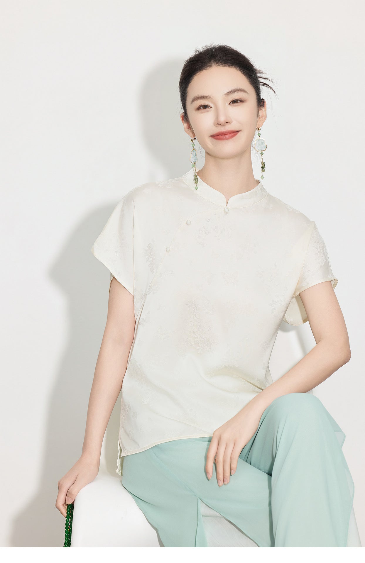 High-Waist Wide-Leg Draped Pants for Women