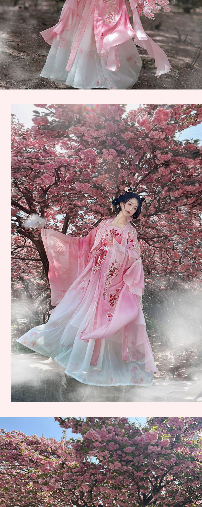 Oriental Ancient Hanfu Costume — Heavy Embroidery Summer Outfit