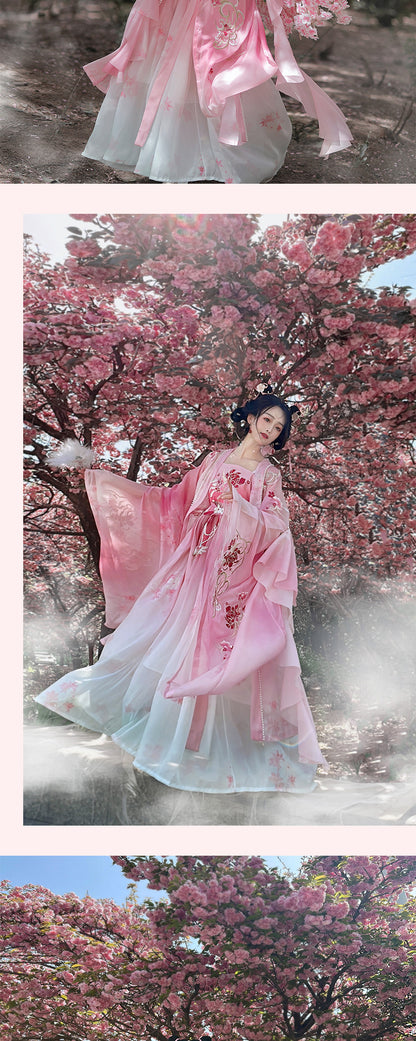 Oriental Ancient Hanfu Costume — Heavy Embroidery Summer Outfit