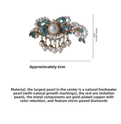 Hanfu Side Hair Clip Ming Song Style Qipao Accessory Enamel Lily Bell Hairpin