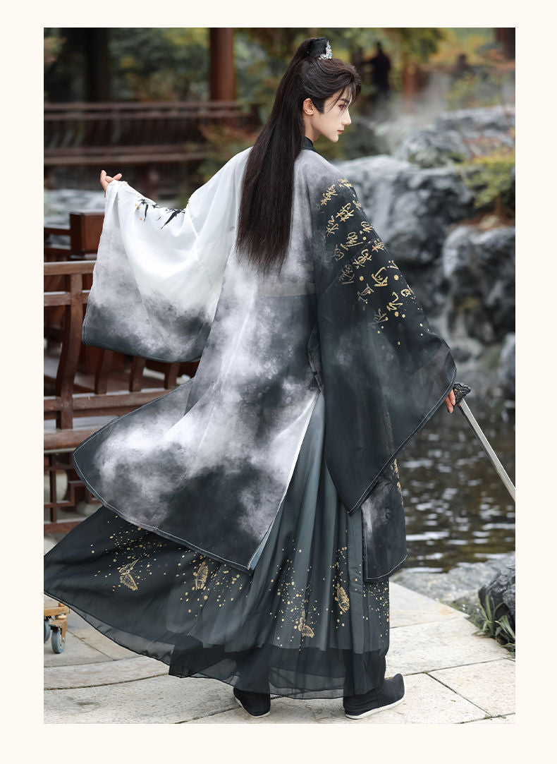 Unisex Jin Dynasty Hanfu Cross Collar Top Daily Wear Ancient Style