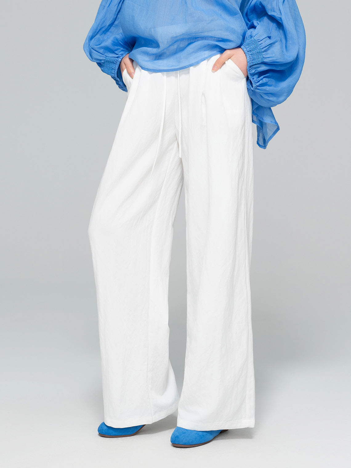 Elegant White Wide Leg Pants for Autumn