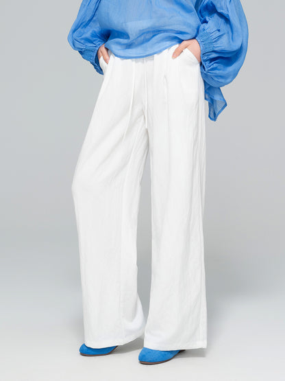 Elegant White Wide Leg Pants for Autumn