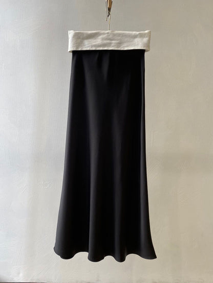 High-Waist Glossy Asymmetrical Mermaid Half Skirt