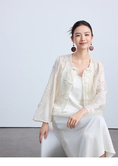 Elegant Sheer Embroidered Top