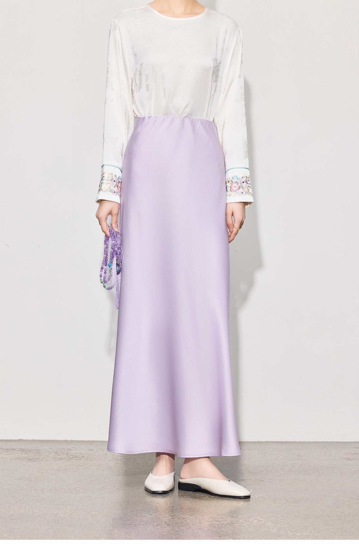 Elegant Smooth Satin Mermaid Long Skirt