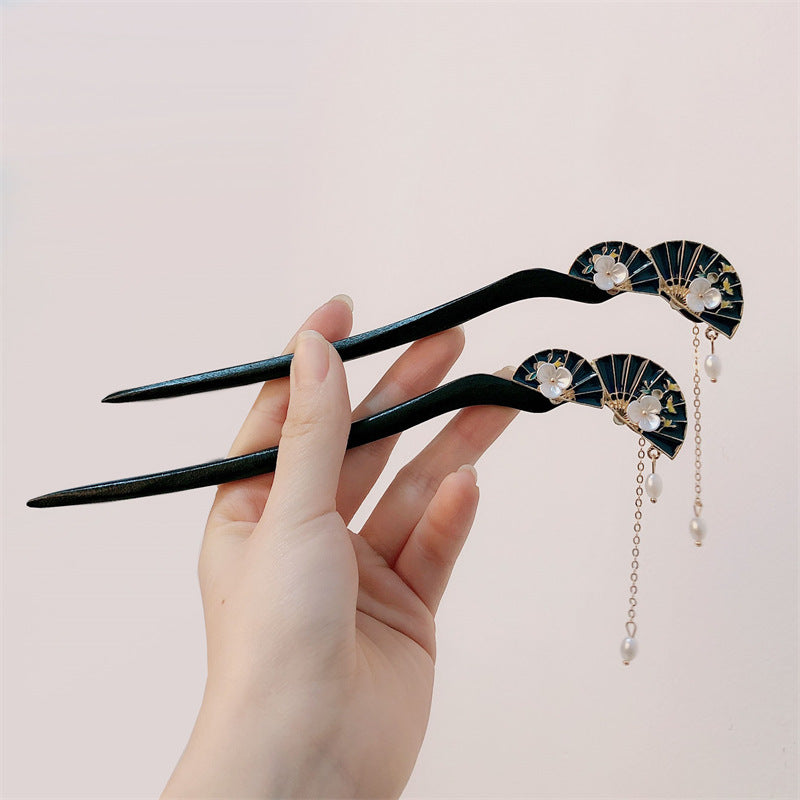 Ancient Style Fan Shaped Hairpin Hair Accessory Women Hanfu Hair Ornament