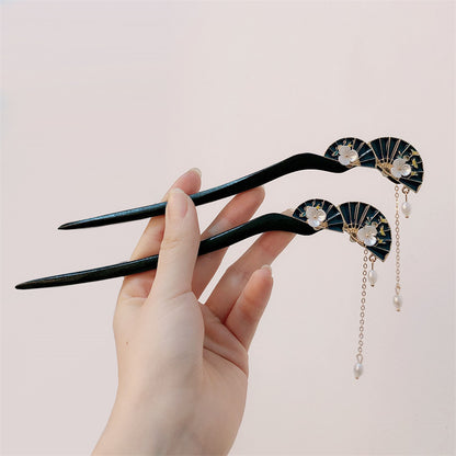 Ancient Style Fan Shaped Hairpin Hair Accessory Women Hanfu Hair Ornament