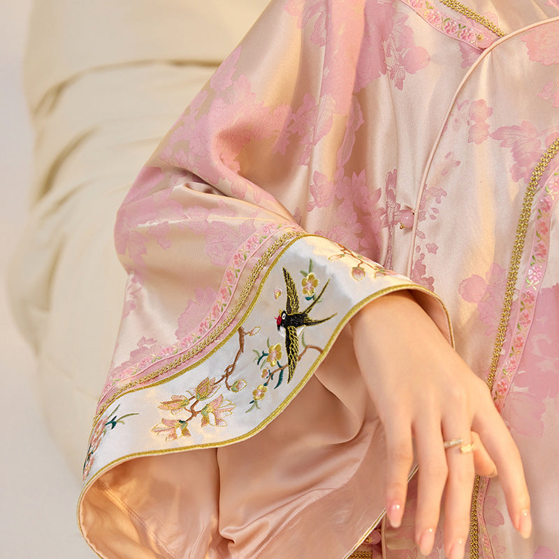 Elegant Jacquard Rayon Shirt New Chinese Style Loose Top