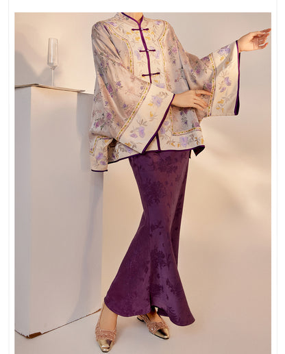 Early Autumn Silk Embroidered Retro Loose Chinese Style Jacket