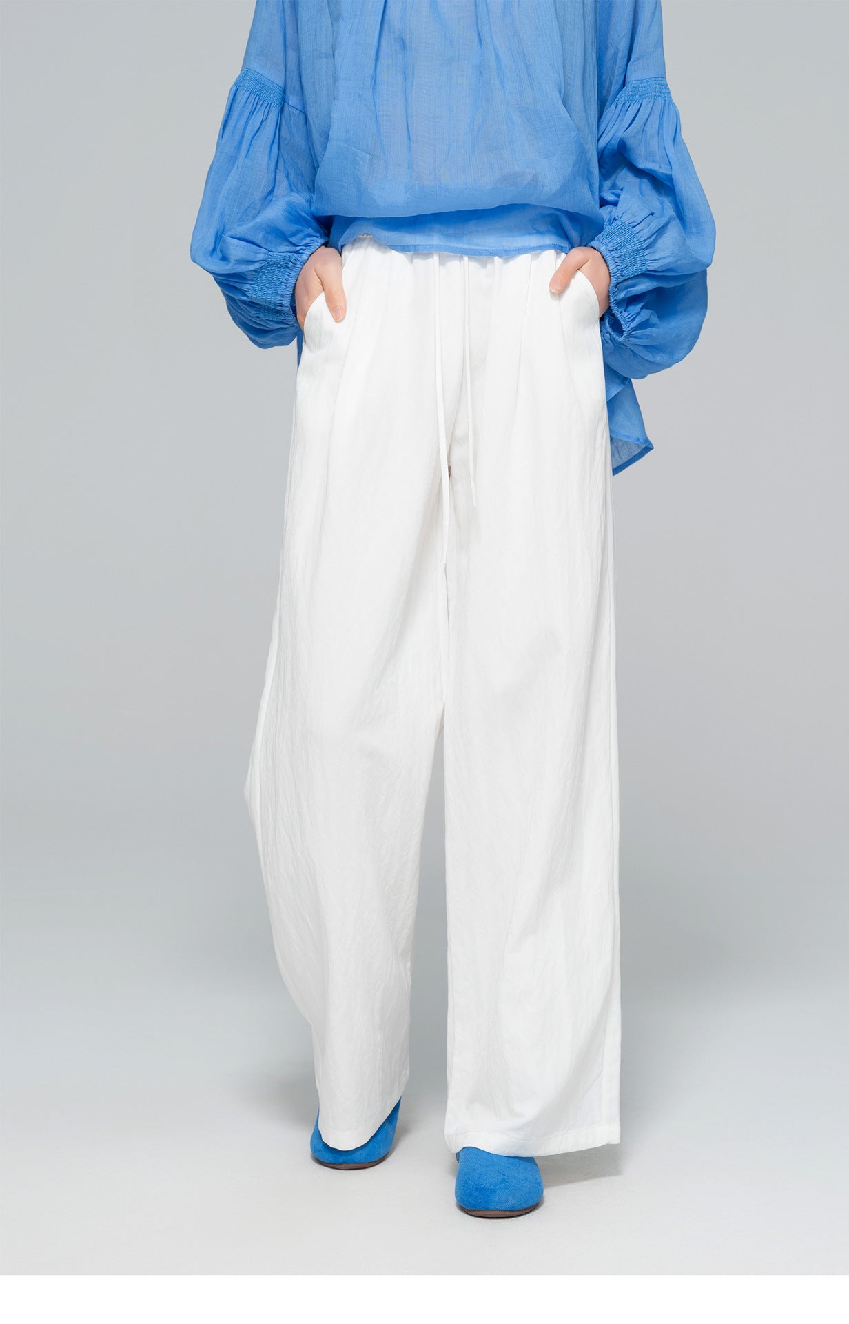 Elegant White Wide Leg Pants for Autumn