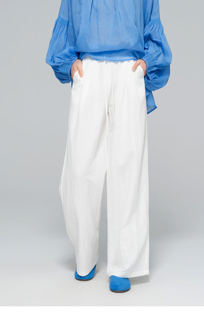 Elegant White Wide Leg Pants for Autumn