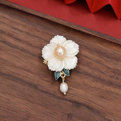 Chinese Style Brooch — Palace Elegant Pearl Tassel Pin for Cheongsam