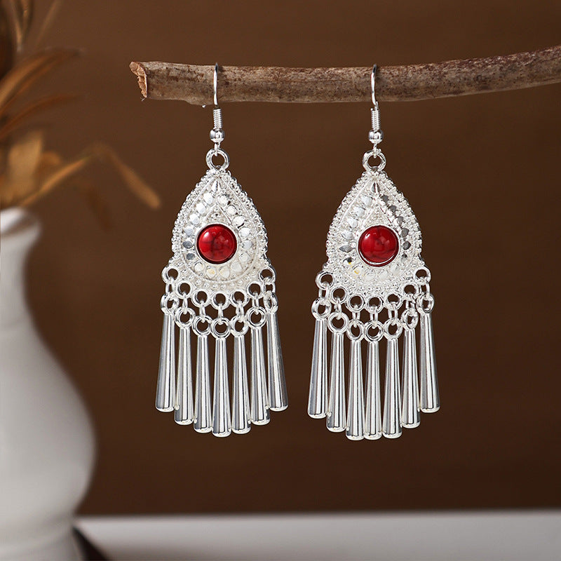 Ancient Style Ethnic Earrings | Elegant Miao Jewelry for Women